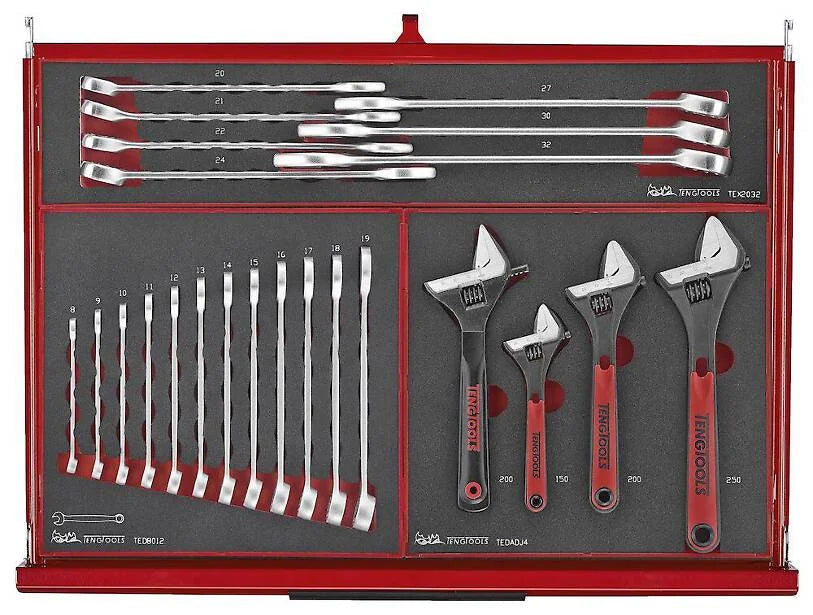 26" PRO35™ stablet verktøysett FOAM 418 deler rød TKS26R418F