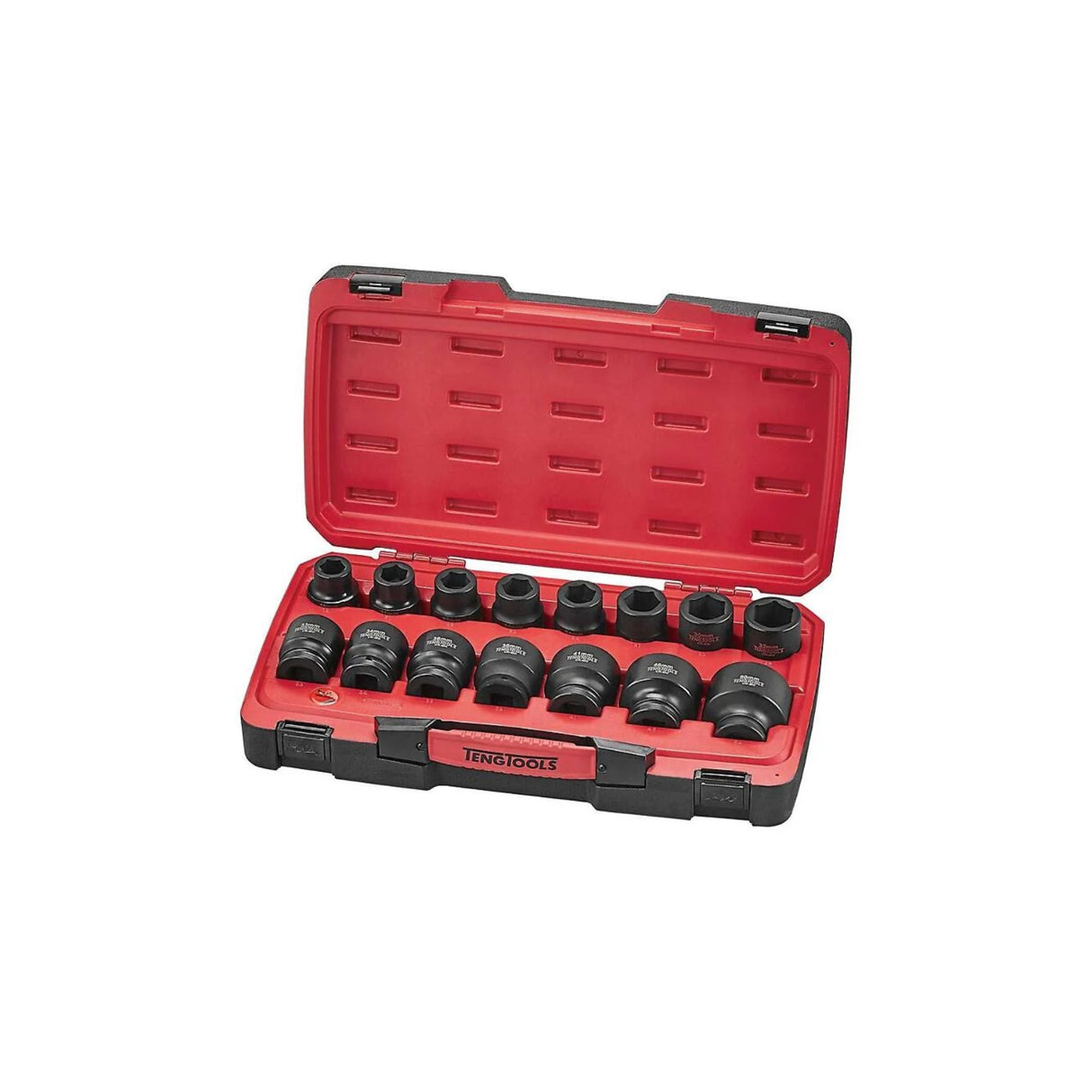 17-delers kraftpipesett med 3/4" firkantfeste. Piper i MM. TengTOOLS T9417