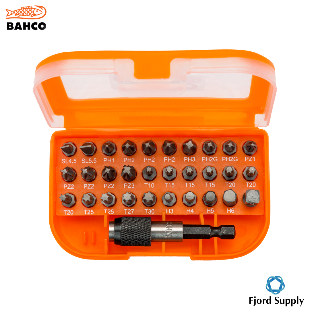 1/4" bitssett for spor/Phillips/Pozidriv/TORX®/sekskantskruer – 31 deler
