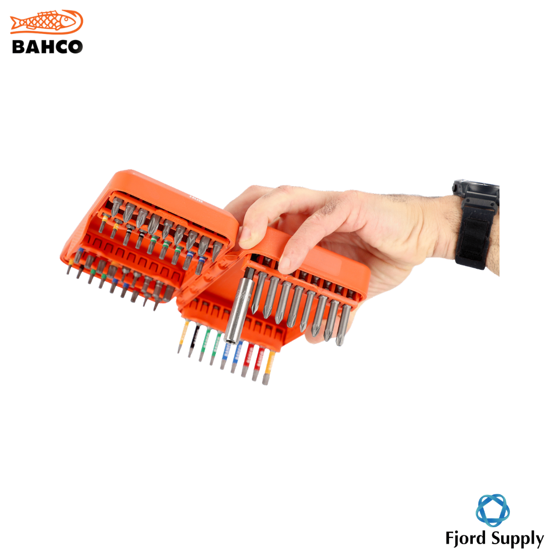 1/4" bitsett for spor/Phillips/Pozidriv/sekskant/TORX®/TORX® med senterhull og Robertson-skruer - 54 deler
