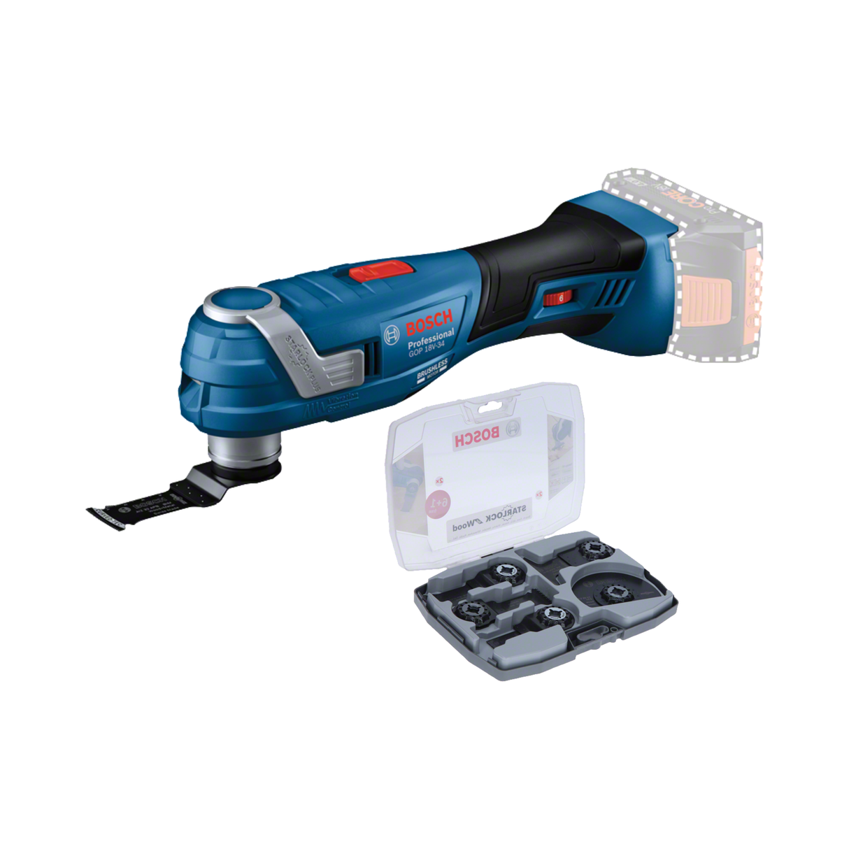 Bosch Multicutter GOP 18V-34 + 7 stk. sagbladsett 0615V0003F (uten batteri)