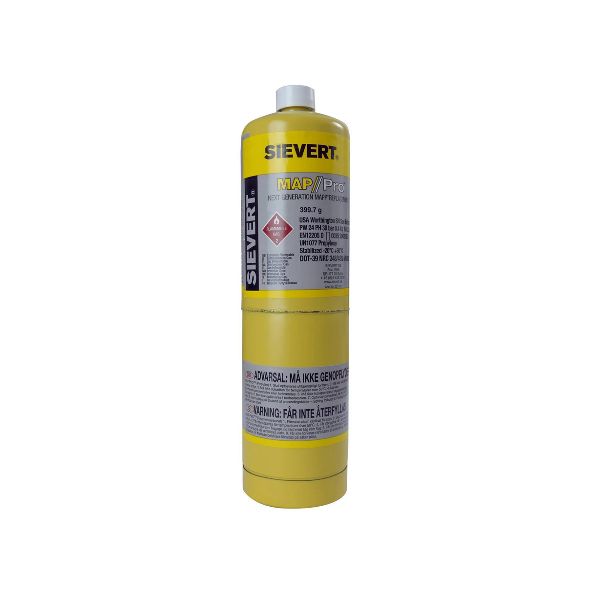 Gassflaske Sievert engangsbeholder MAPP US 400g, 24560807
