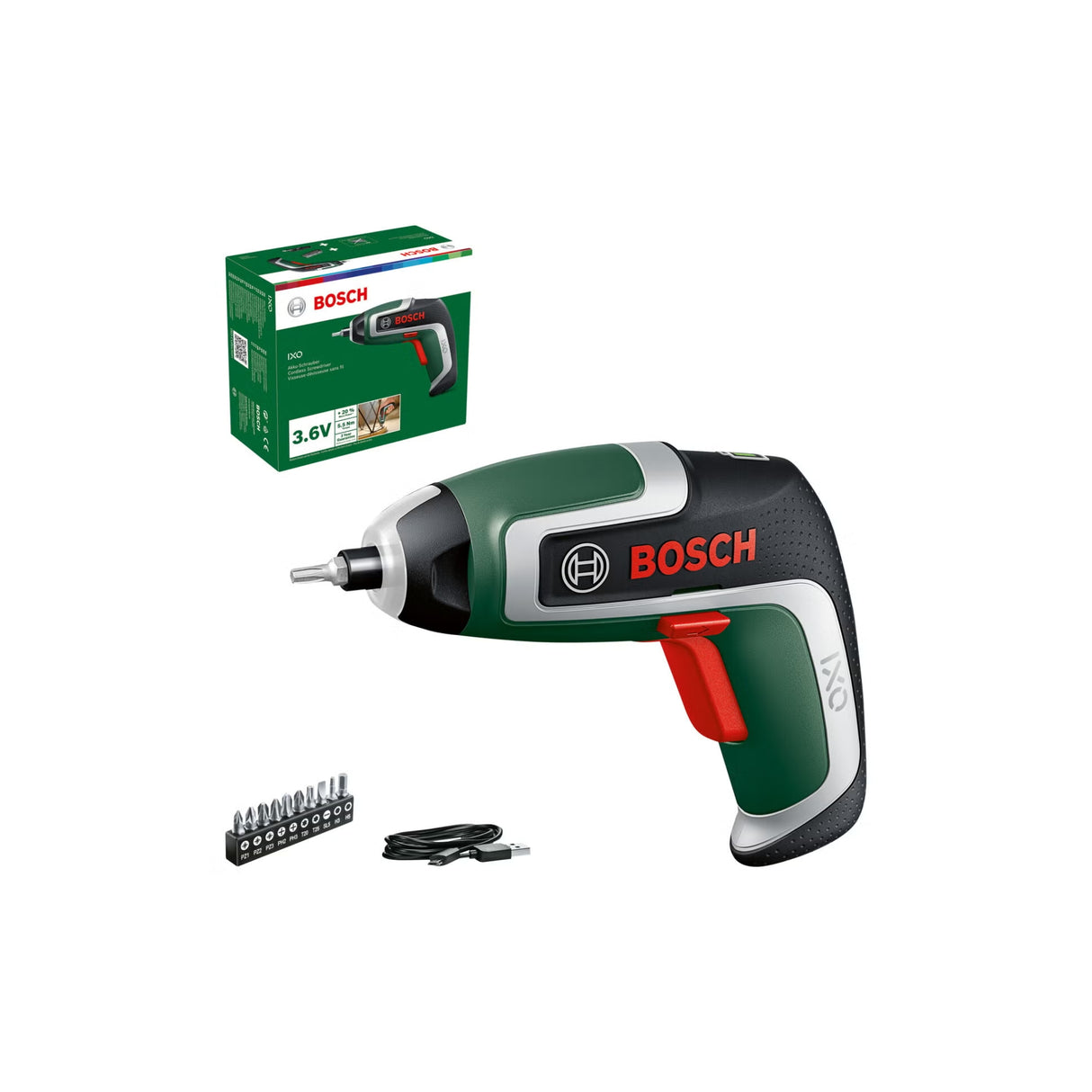 Bosch IXO 7 elektrisk skrutrekker med 10 bits, oppladbar