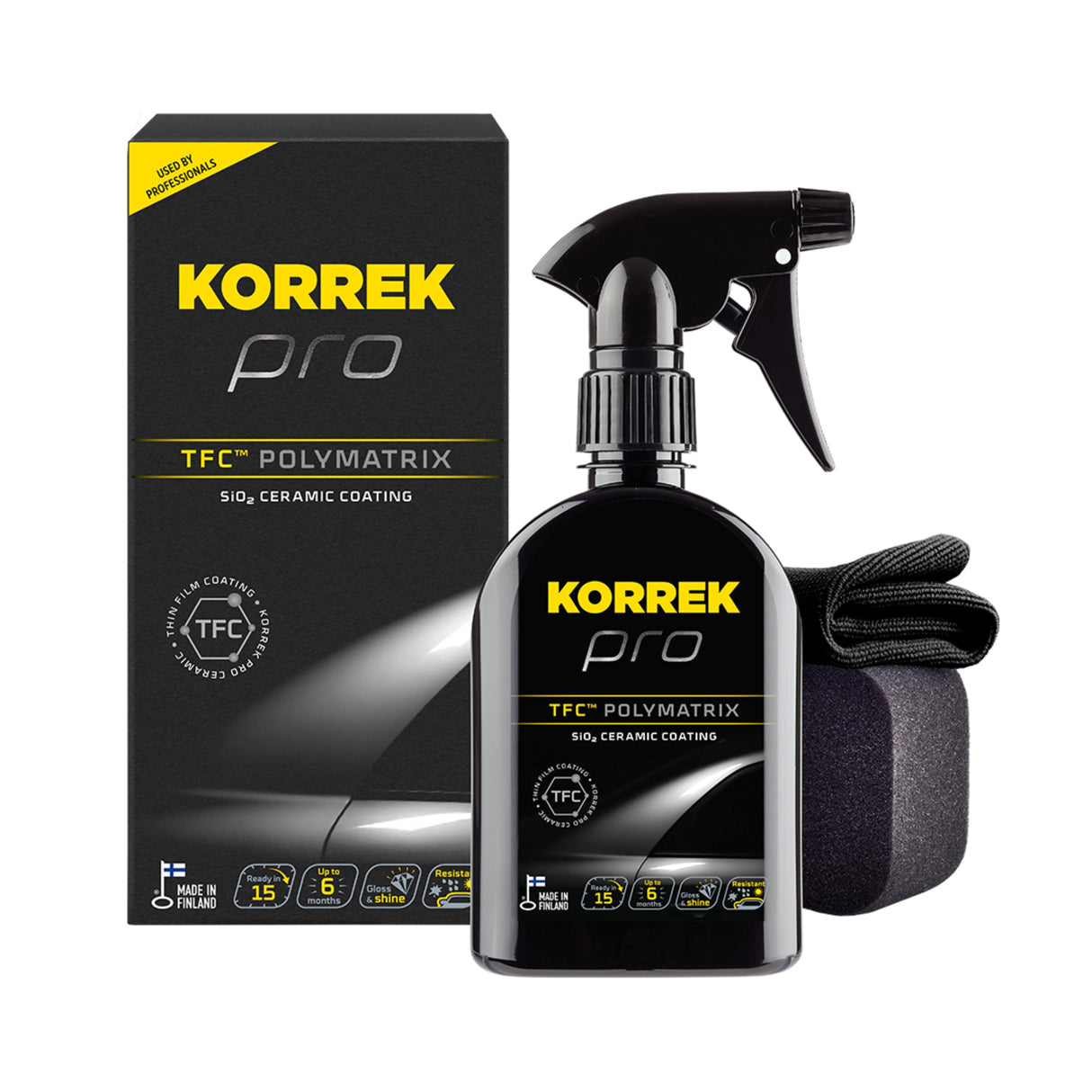 Keramisk spraycoating med lang holdbarhet og dyp glans – enkel i bruk og slitesterk.
