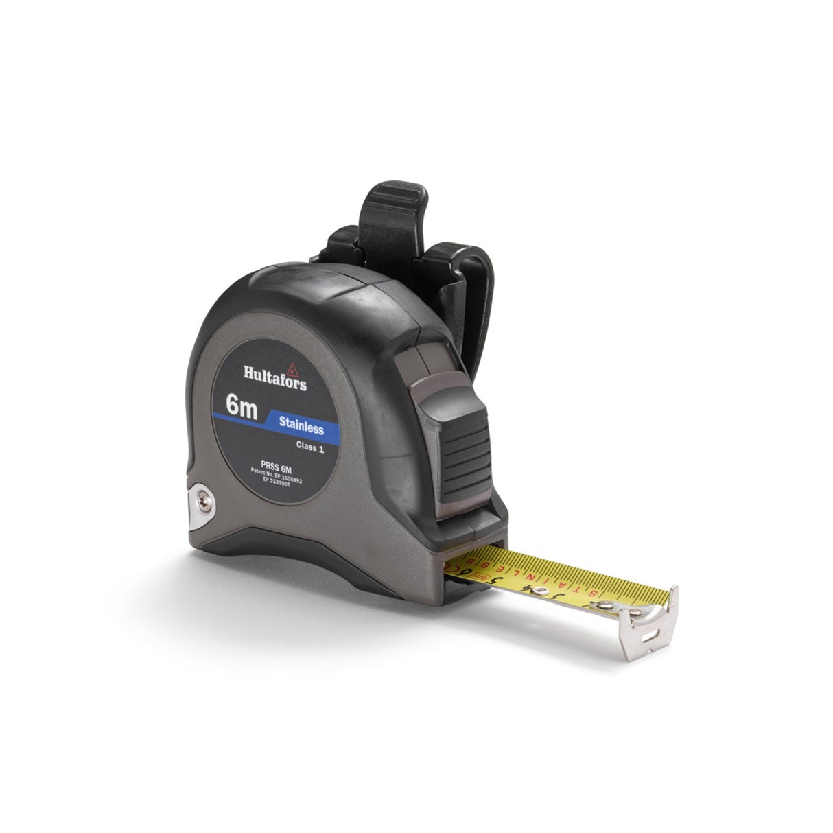 Kort målebånd PRSS i rustfritt stål 6m