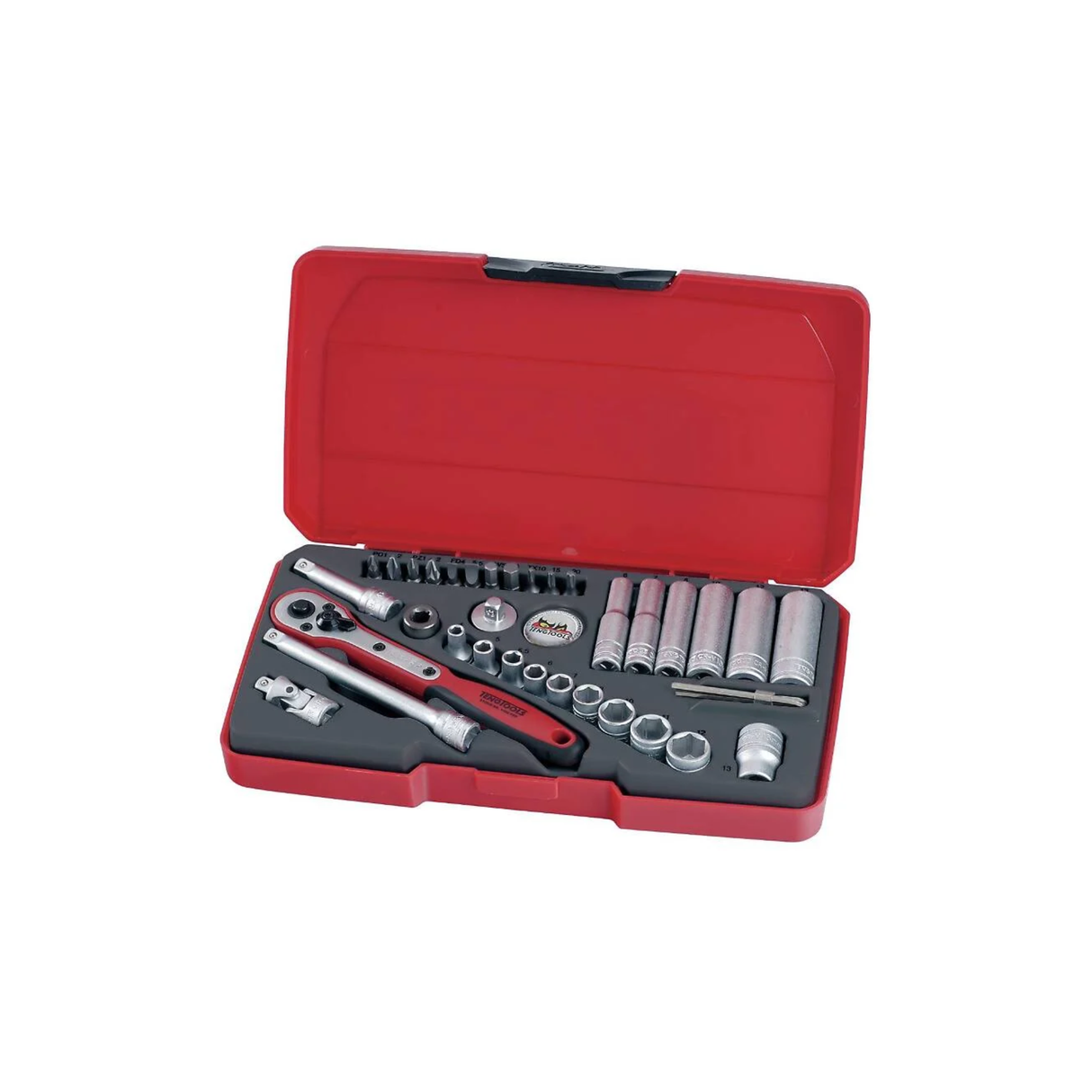 Pipenøkkelsett. Med 1/4'' firkantfeste Teng Tools T1436