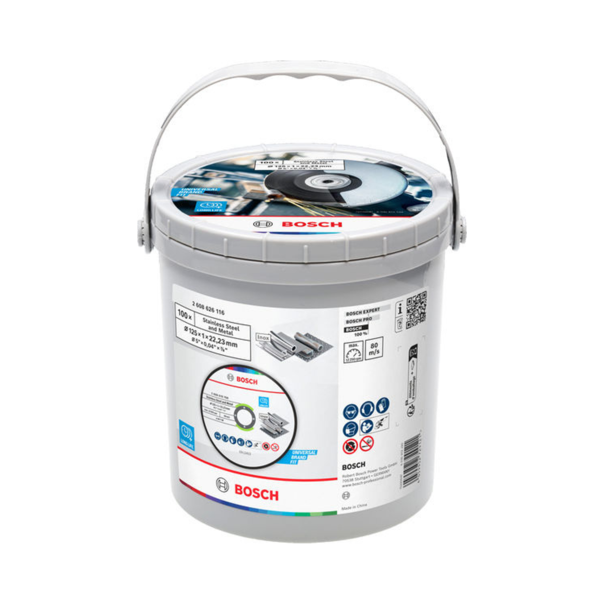 Rett kappeskive Bosch standard for metal 125 x 1 x 22,23 mm, 100 stk