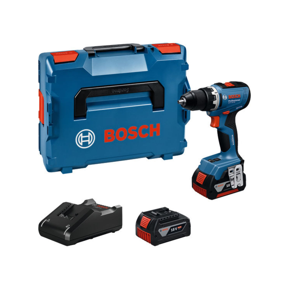 Drill Bosch GSR 18V-65 inkl. 2x5 Ah batteri og lader