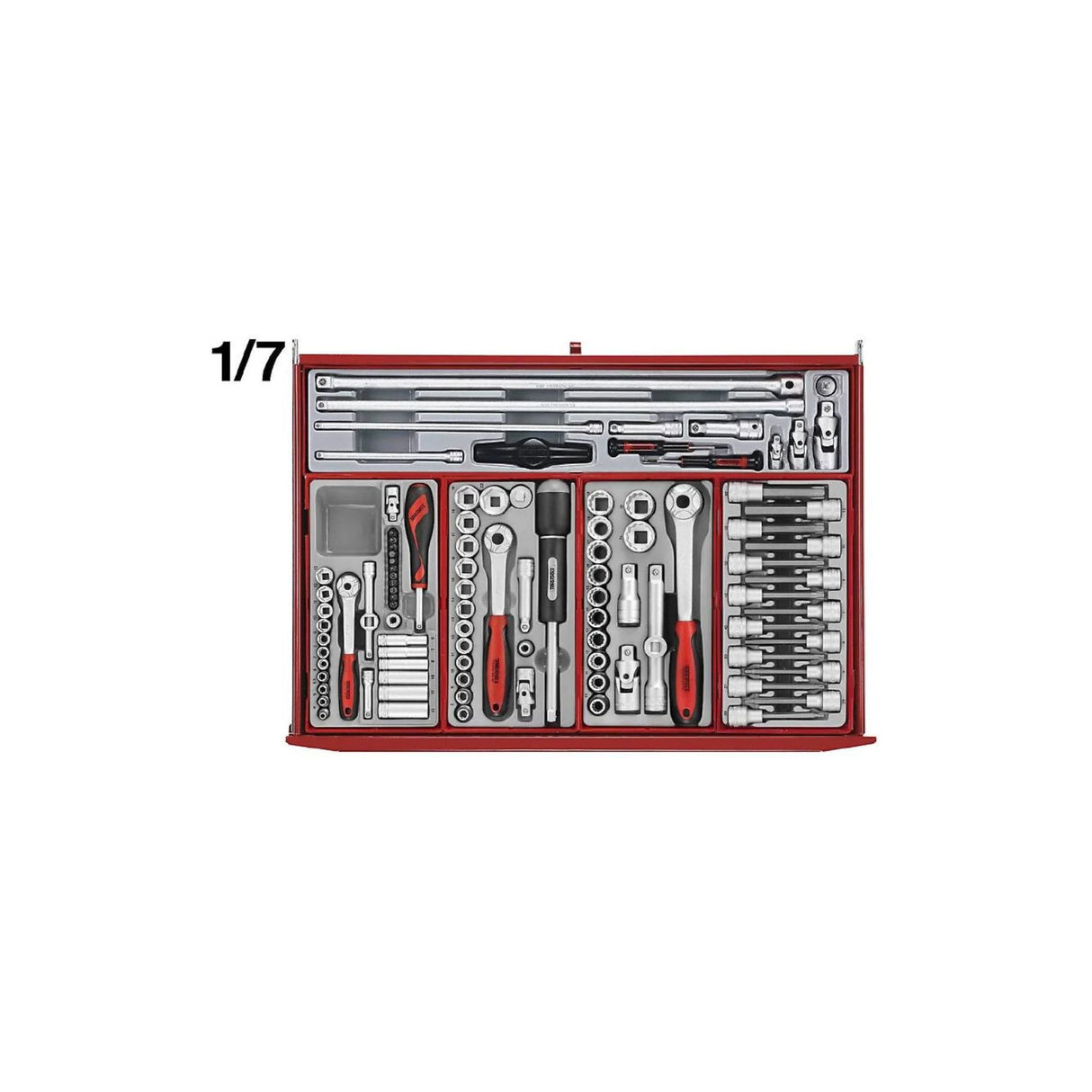 Verktøyvogn med verktøy Teng Tools 277 deler TCMM277EV