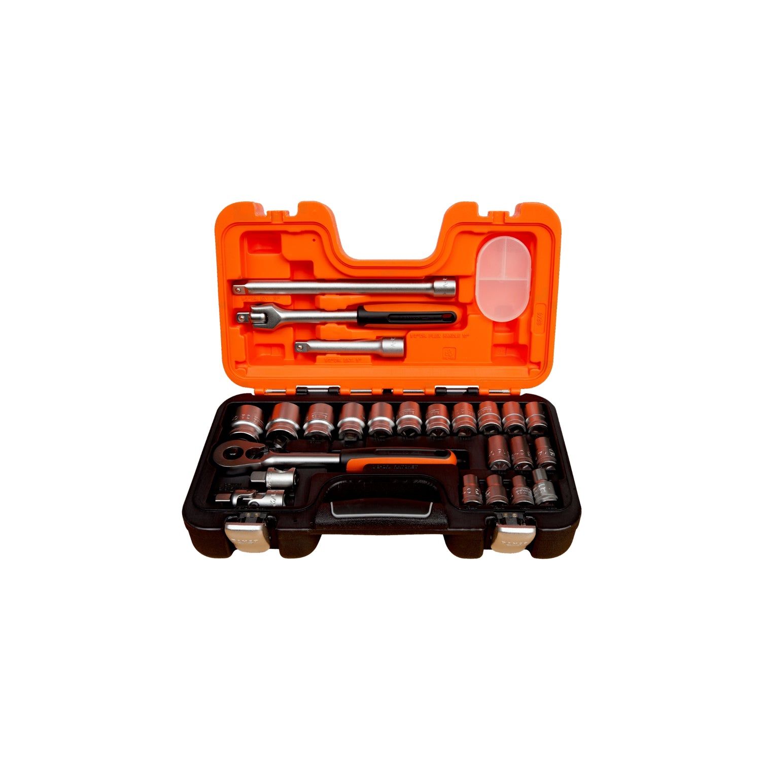 1/2" pipesett med firkantinnfestning, metrisk sekskant og skralle,24 deler  S240