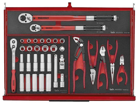 26" PRO35™ stablet verktøysett FOAM 418 deler rød TKS26R418F