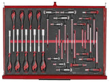 26" PRO35™ stablet verktøysett FOAM 702 deler rød TKS26R702F