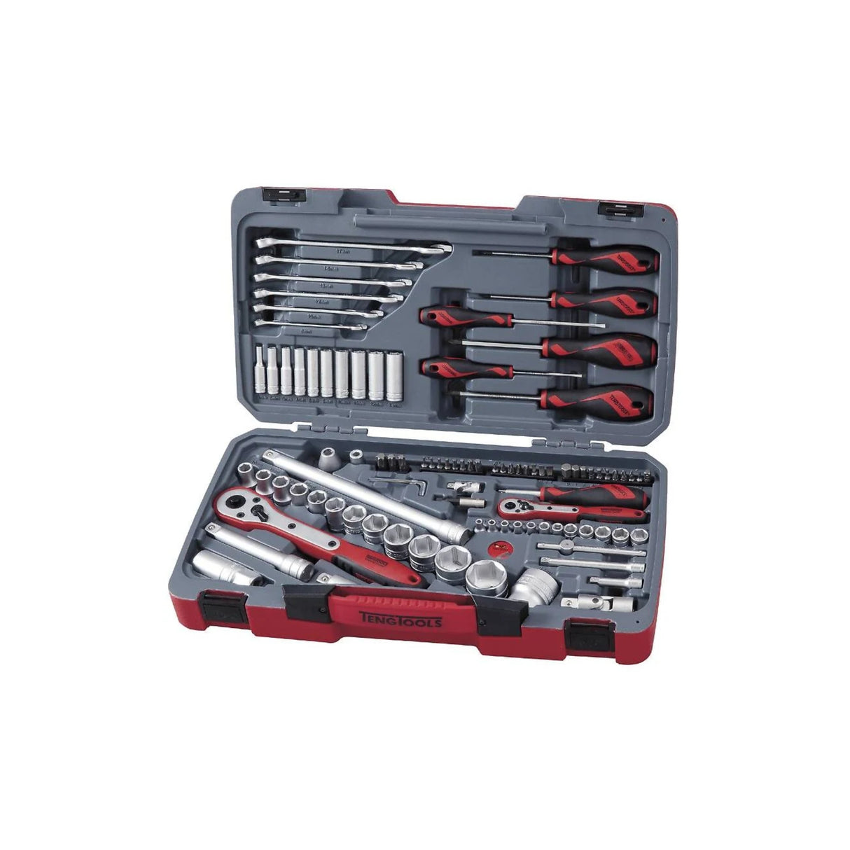 Pipenøkkelsett. Med 1/4'' og 1/2'' firkantfeste TengTOOLS TM095