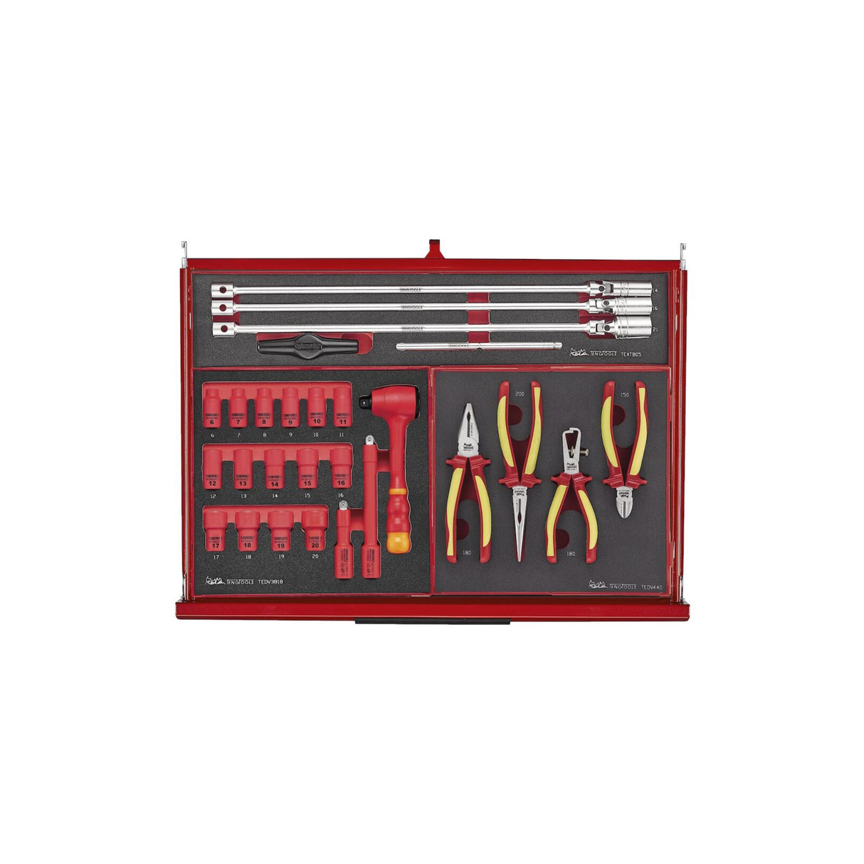 53" PRO35™ Monster stablet verktøysett FOAM 1133 deler rød TKS53R1133F