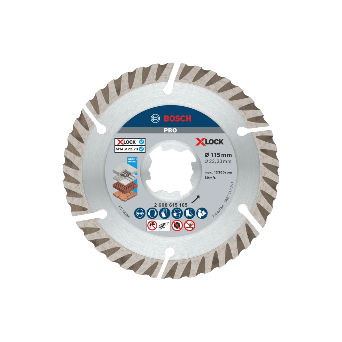 PRO Multi Material-diamantskive, 125 x 22,23 mm, X-Lock