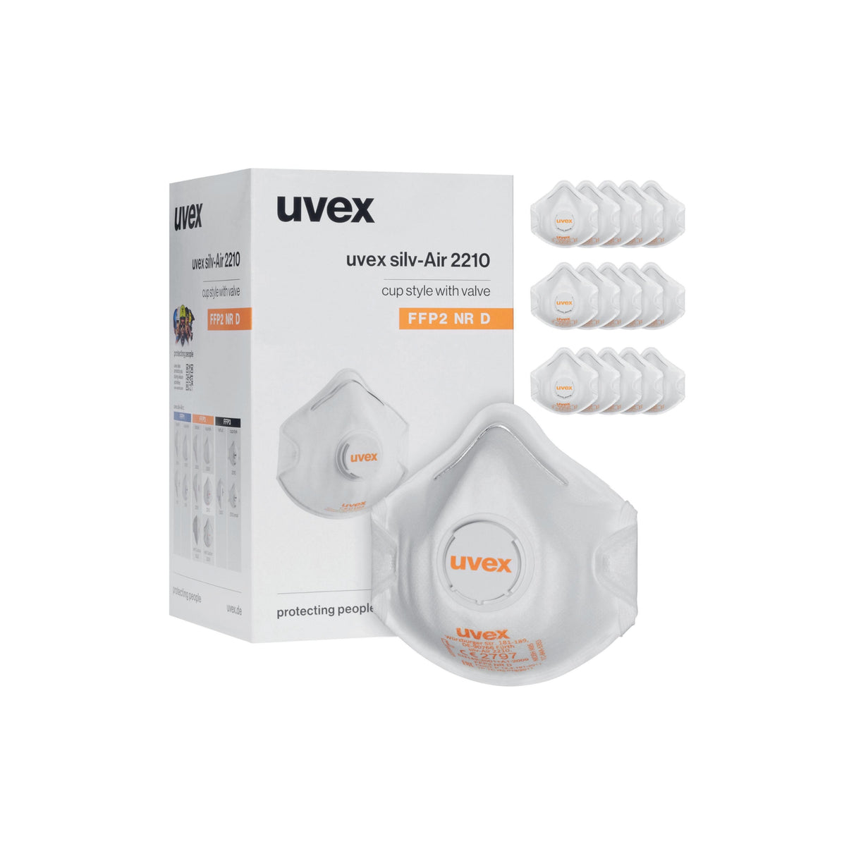 Støvmaske uvex silv-Air classic FFP2 NR – 15 stk (2210)